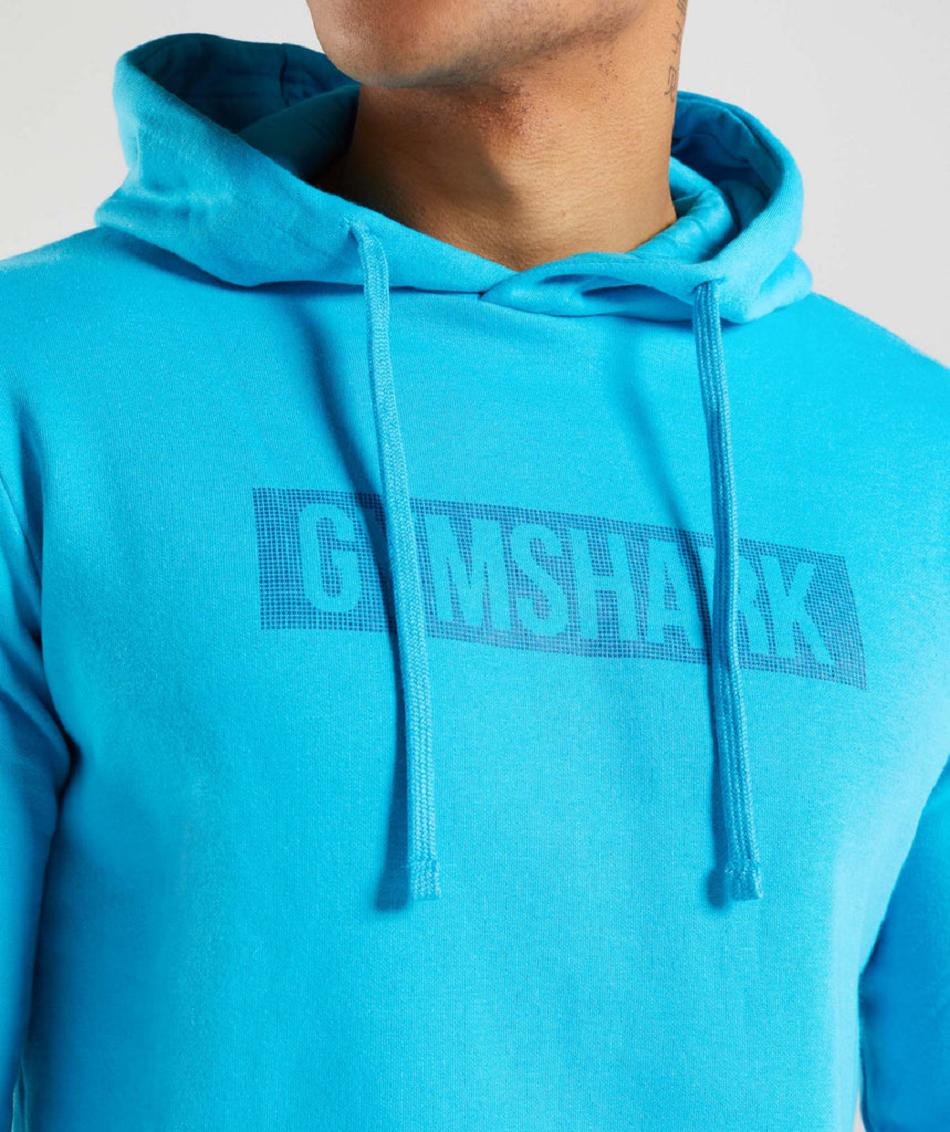 Bluzy Z Kapturem Męskie Gymshark Block Ciemny Szare Niebieskie | PL 3581FDN